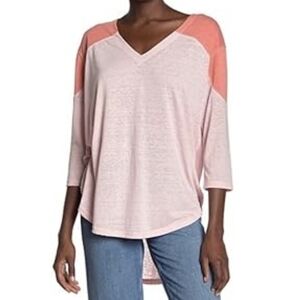 We The Free Free People Womens Size M Orange Pink Major League Baseball T Shirt